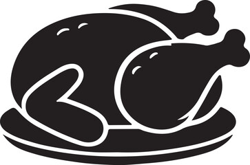 Fototapeta premium Fried Chicken silhouette vector art illustration. Fried Chicken vector icon.