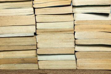 Stack of old books. Educational background