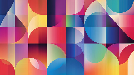 Obraz premium Abstract Diversity Mosaic, Colorful Geometric Shapes Converging into a Cultural Melange