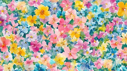 Fondo de flores en acuarela colorido