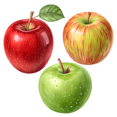 A detailed view of a delectable apple transparent white background