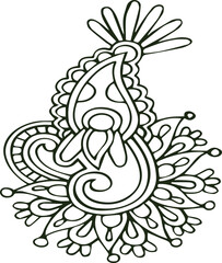 Beautiful flower art and mandala vector design