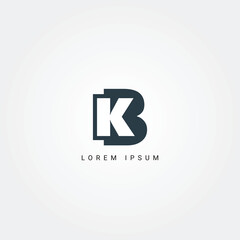 BK Alphabet letters Initials Monogram logo KB, B and K