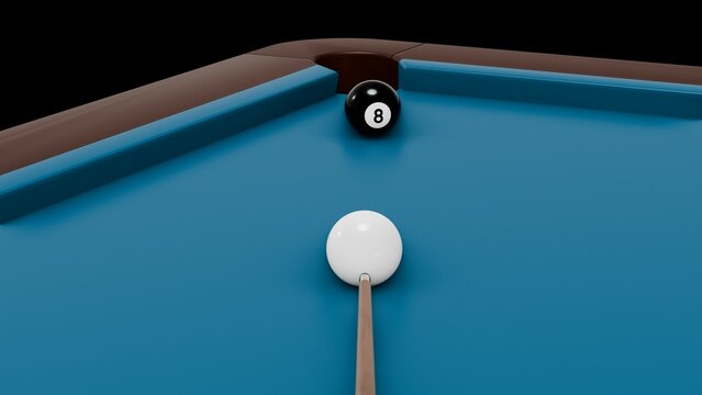 Pool Billiard. American billiard Balls and Triangle 3D illustration with Green background. Eight Ball, Billiard balls, Bilardo topları