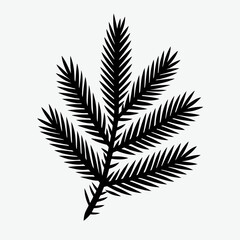  Pine Tree Needle silhouette in black on a white background