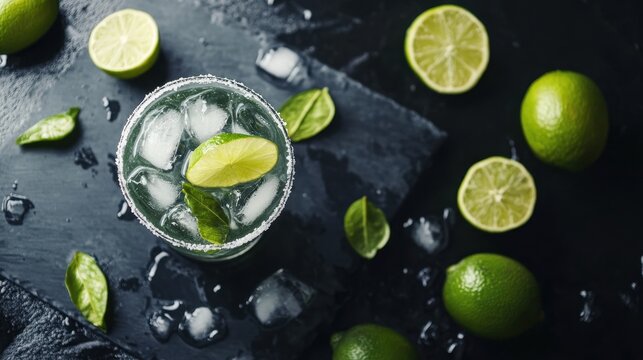 C&oacute;cteles mojito con lim&oacute;n y menta
