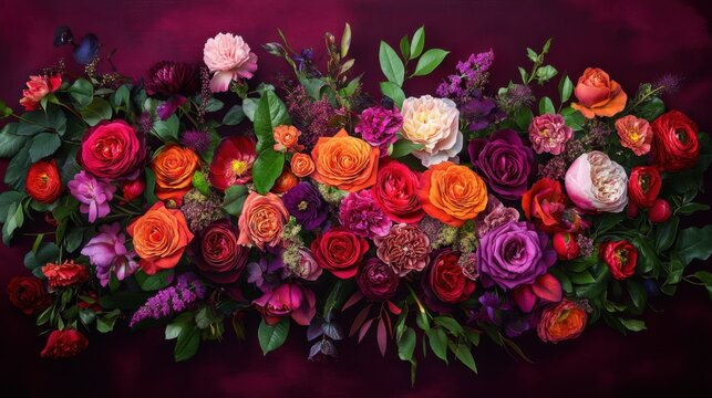 Arreglo floral colorido con rosas y claveles