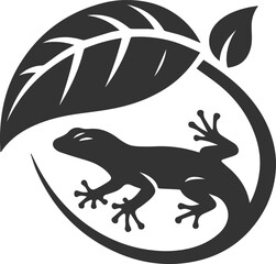 Lizard resting under a leaf for shade animal vector