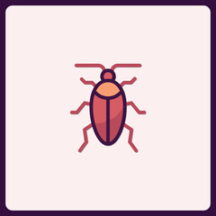 Isolated Flat Vector Icon Illustrating a Small Insect or Beetle Design