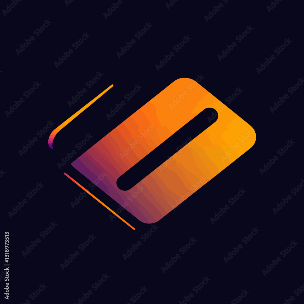 Poster abstract gradient rectangle with lines, modern design on dark background