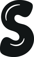 S letter English alphabet black
