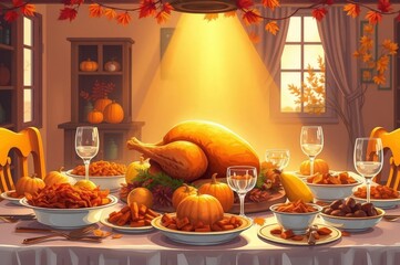 Warm Thanksgiving Table Setting
