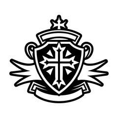 Obraz premium A solid style icon of templar banner symbol