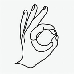 Obraz premium A modern one-line art representation of a positive hand gesture.