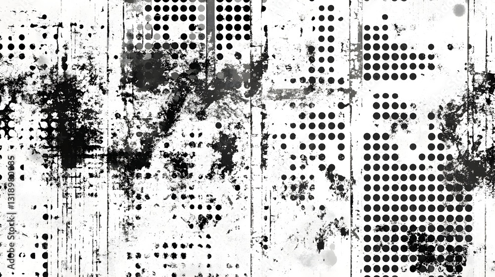 Poster Mesmerizing Abstract Monochrome Dot Pattern Graphic Design for Backgrounds and Textures