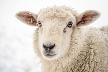 Fototapeta premium Sheep with fluffy white fleece