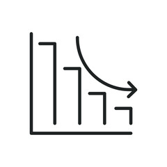 Decrease thin line icons. Editable stroke and Perfect pixel on transparent background