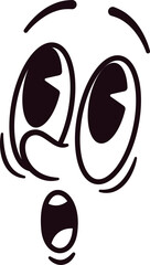 Surprised retro facial expression vector illustration