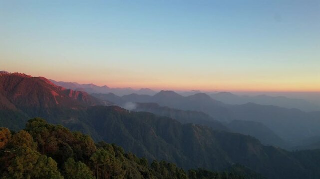 WinterLine during sunset in Mussoorie

