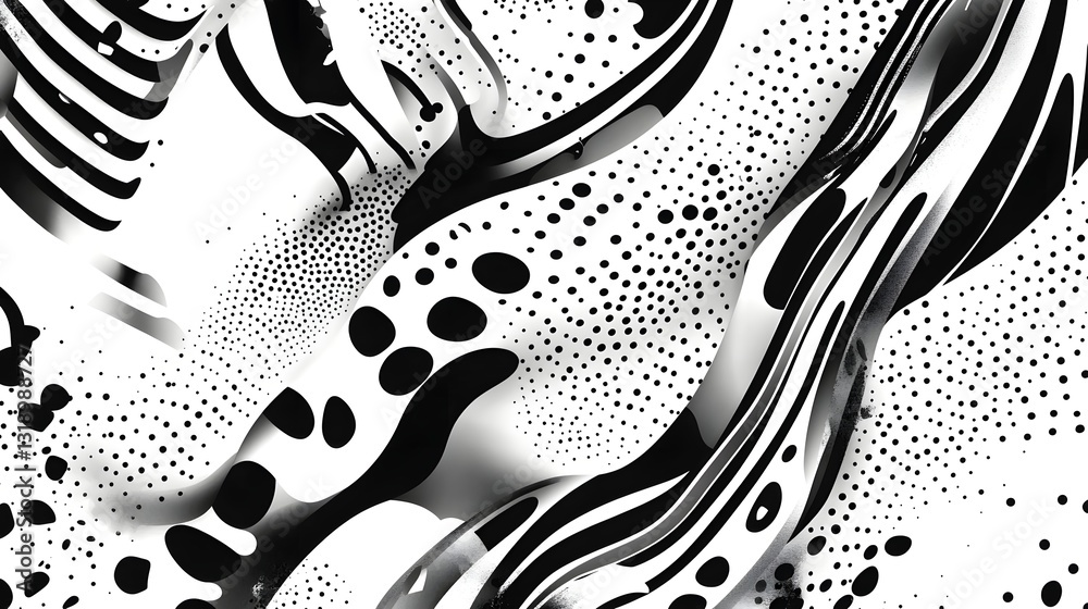 Aufkleber mesmerizing monochrome patterns striking abstract artwork evoking energy and movement