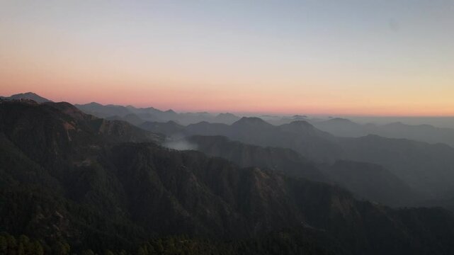 WinterLine during sunset in Mussoorie
