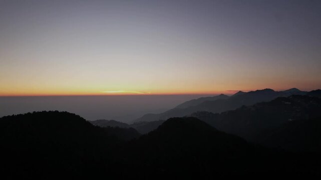 WinterLine during sunset in Mussoorie
