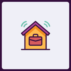 Charming Work from Home Icon, Representing Remote Job and Telecommuting Lifestyle