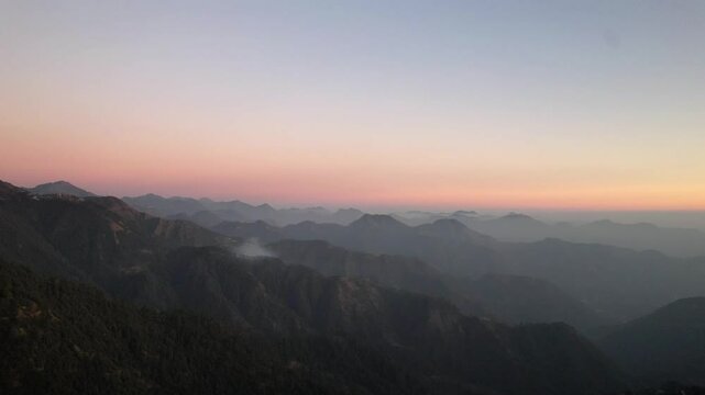 WinterLine during sunset in Mussoorie
