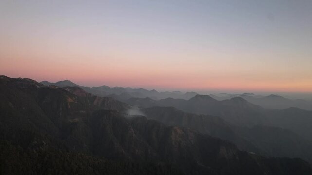 WinterLine during sunset in Mussoorie

