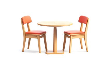 Fototapeta premium Modern Minimalist Dining Table and Chairs in Bright Wooden Interior Setting