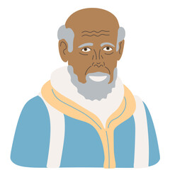 old man portrait in doodle style. Element for design advertisement avatar sticker posts poster print postcard banner