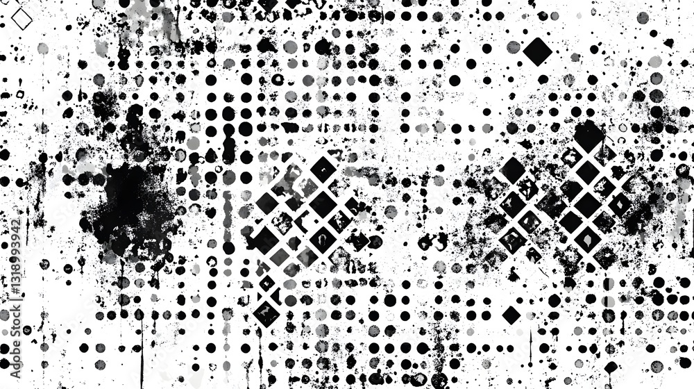 Poster Monochrome Abstract Graphic Geometric Patterns and Textures Backdrop for Digital Art and Design
