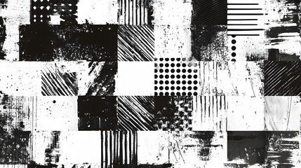 Monochrome Abstract Textured Background with Geometric Shapes