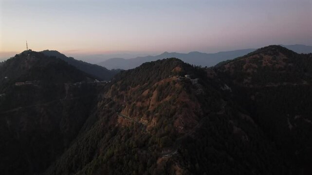 WinterLine during sunset in Mussoorie
