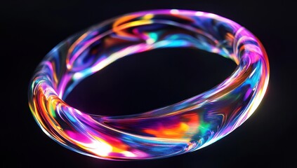 Abstract vibrant colorful glowing ring.