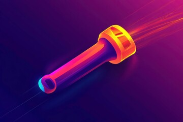 Fototapeta premium Neon Whistle in Vibrant Vector Style for Fitness Coaching