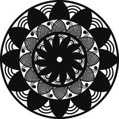 Mandala background with black and white pattern decorative mandala for print, poster, cover, brochure, flyer, banner.	
