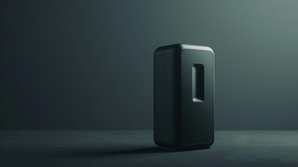 Sleek black modern electronic device on minimalist dark background