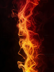 Fototapeta premium Realistic Isolated Flames on Black Background – High-Resolution PNG, Close-Up Fire Effect for Digital Art, Graphic Design, and Creative Projects