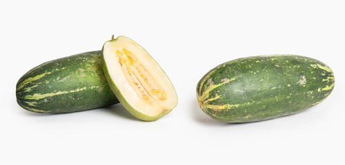 cucumber suri or timun suri on white background, indonesian fruit.