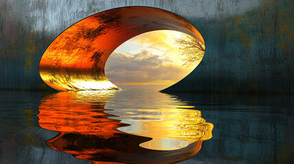 Abstract philosophical art representing the eternal struggle of dual forces.