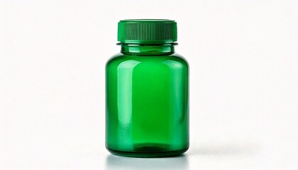 plastic bottle with screw cap for supplement or pharmaceutical use, isolated on white background