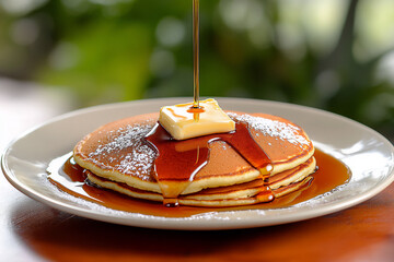  classic pancakes with maple syrup