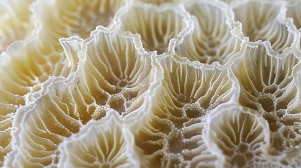 Close-up of intricate layered rock formations with subtle textures and earthy tones, showcasing natural geological patterns and detailed mantle structures. Earth science and geology concepts.