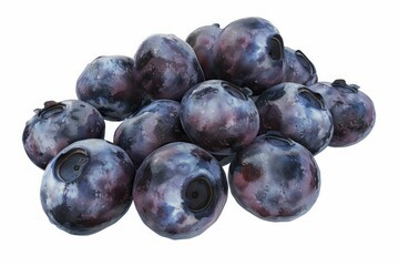 Fototapeta premium Fresh blueberries on white background. AI image