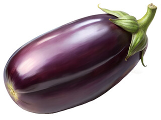eggplants isolated on white generative ai
