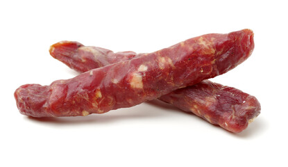 Chinese sausage on white background 