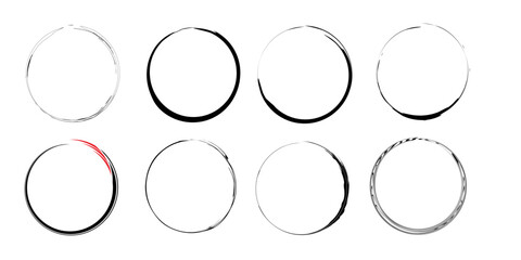 Brush Stroke Circle Icons, Minimalist Abstract Design