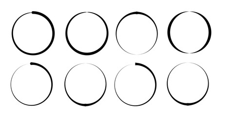 Brush Stroke Circle Icons, Minimalist Abstract Design