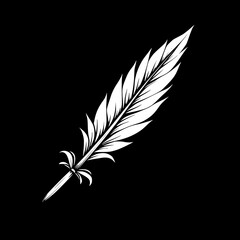 Obraz premium Pen and Ink: A striking black and white image of a feather pen, a classic symbol of writing, creativity, and communication. 